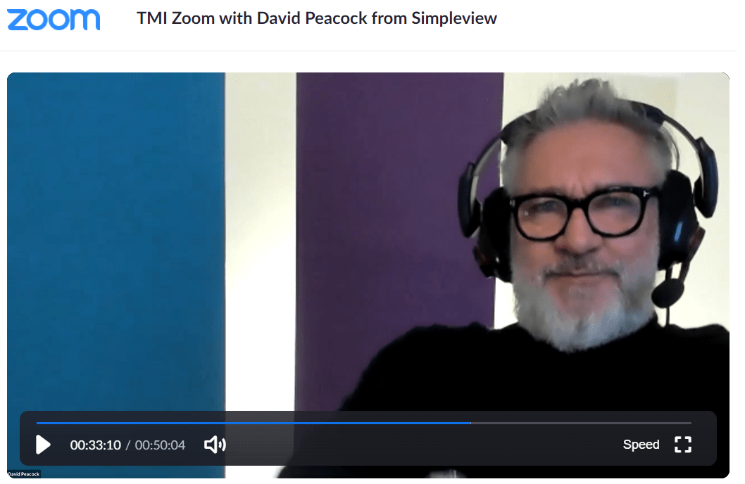 Talking with David Peacock at the Tourism Management Institute&nbsp;(TMI)